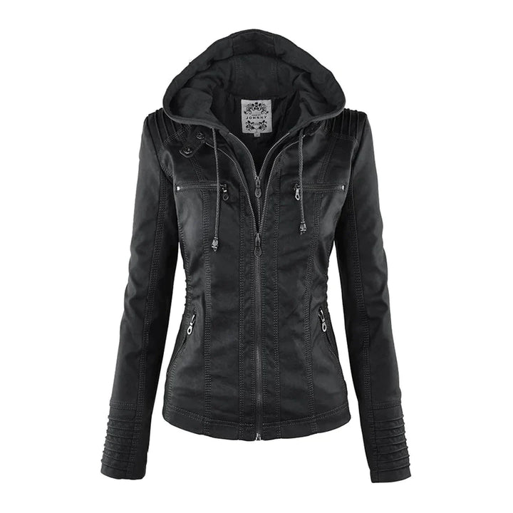 Drune | Elegantes Motorradjacke Mit Kapuze Aus Hochwertigem Leder