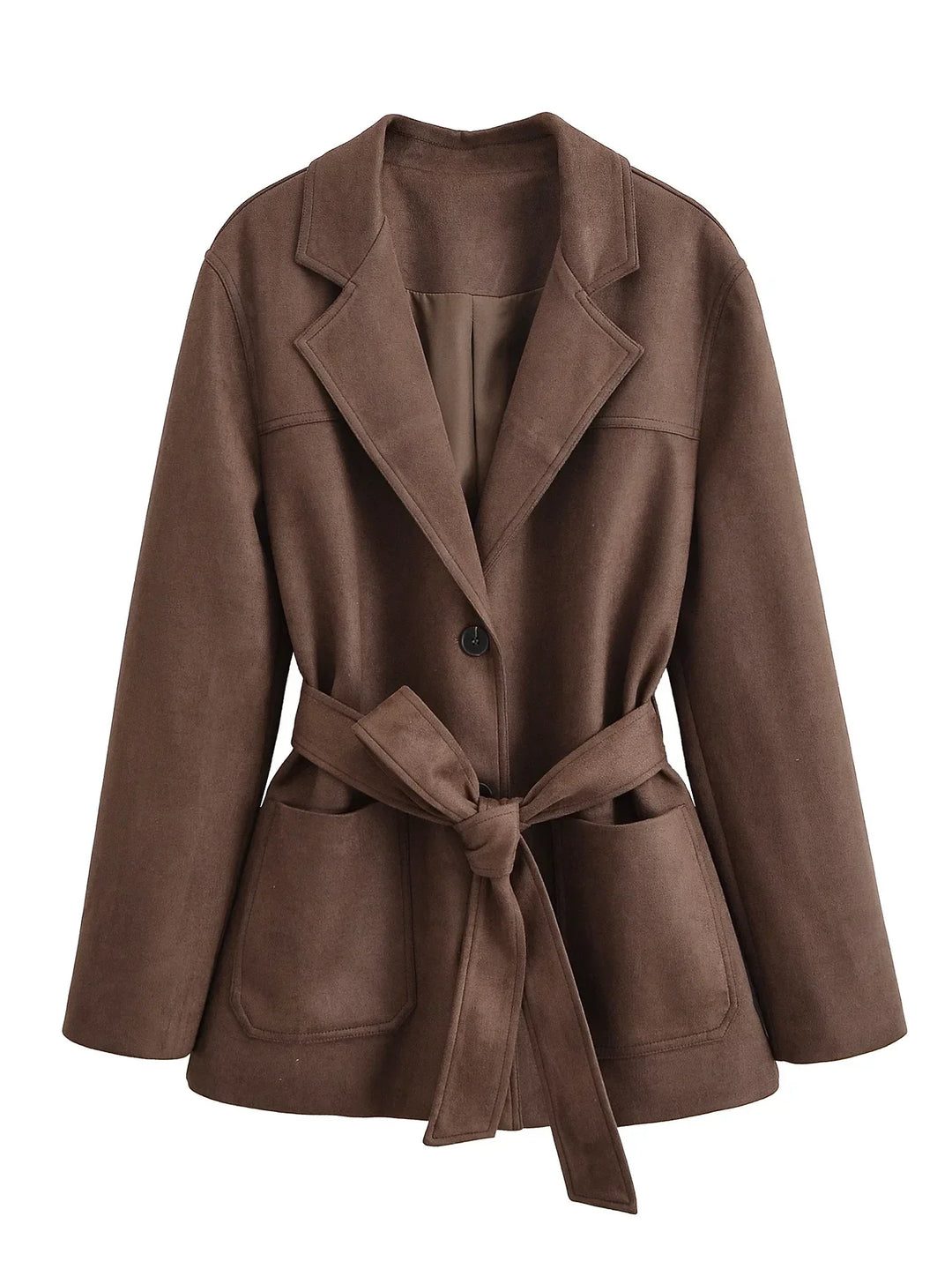 Drune | Braun Wildlederreversjacke für Damen für Den Herbst