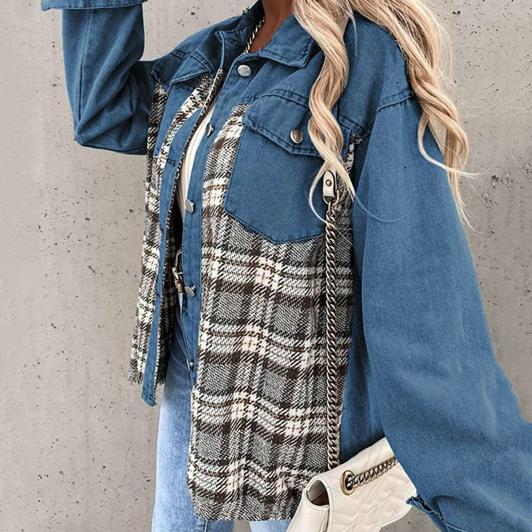 Drune | Jeansjacke kariert Damen
