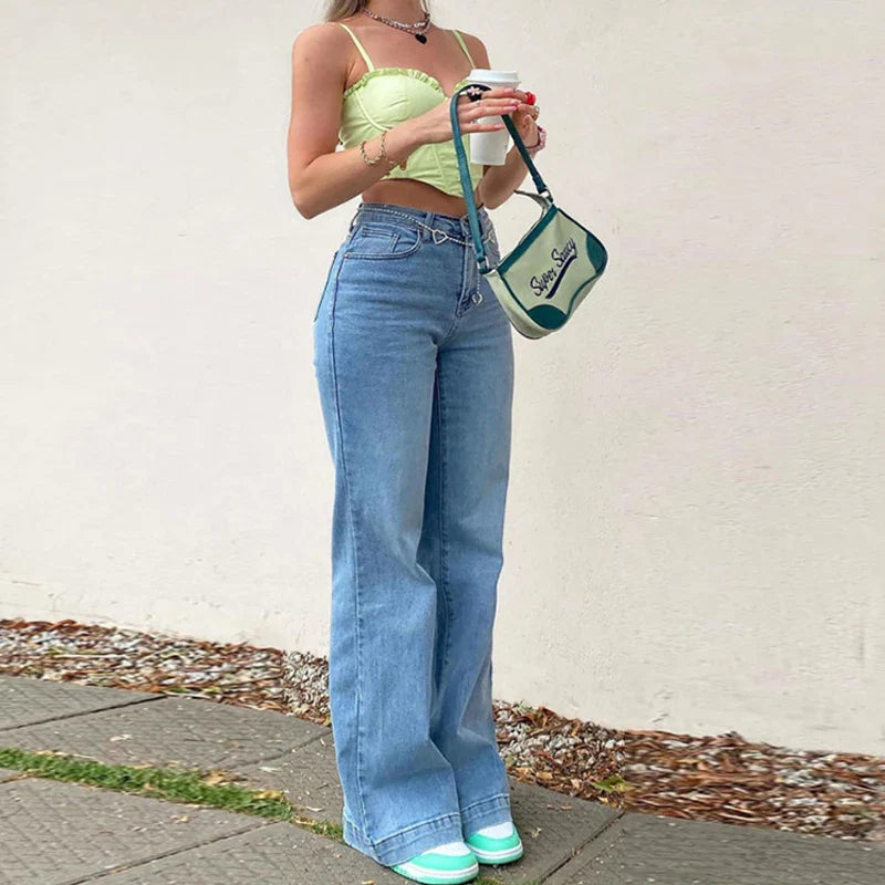 Drune - Sommer Damenjeans mit mittelhoher Taille