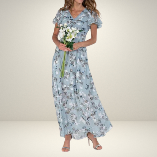 Drune | Kleid Fließend Kurze Ärmel Maxikleid Sommerkleid