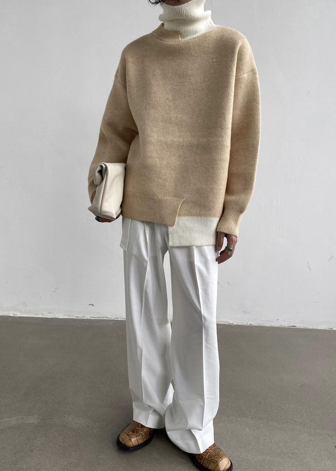 Drune | Bohème Rollkragenpullover in Khaki