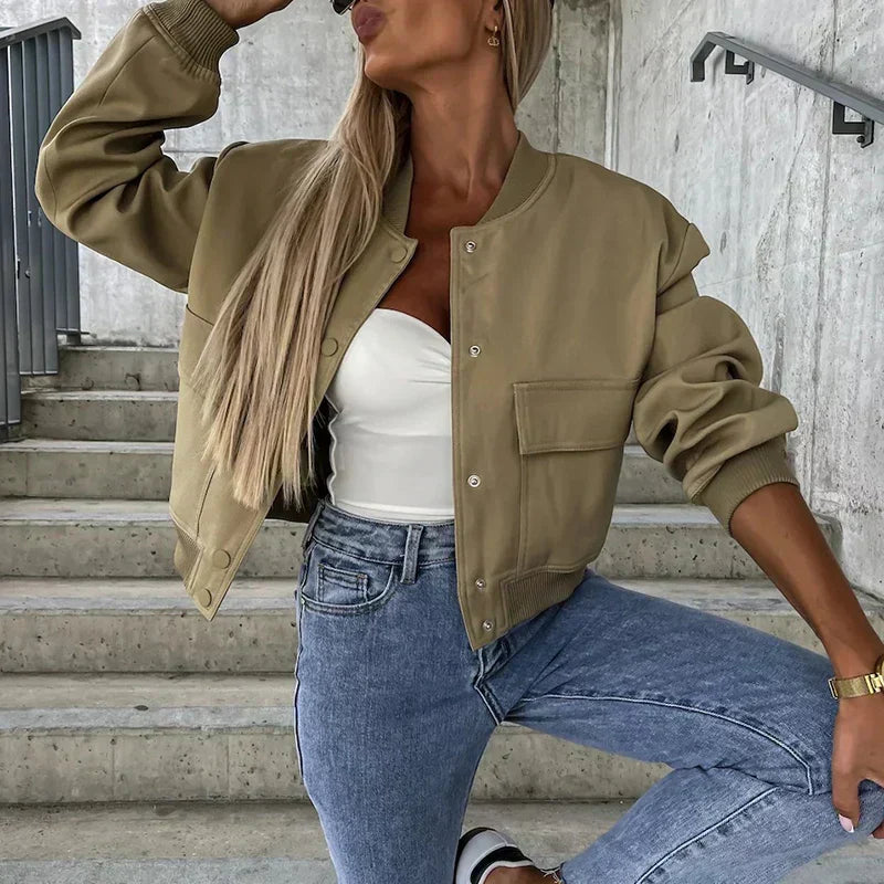 Drune | Lässig Knopfverschluss Sommerjacke Damenjacke
