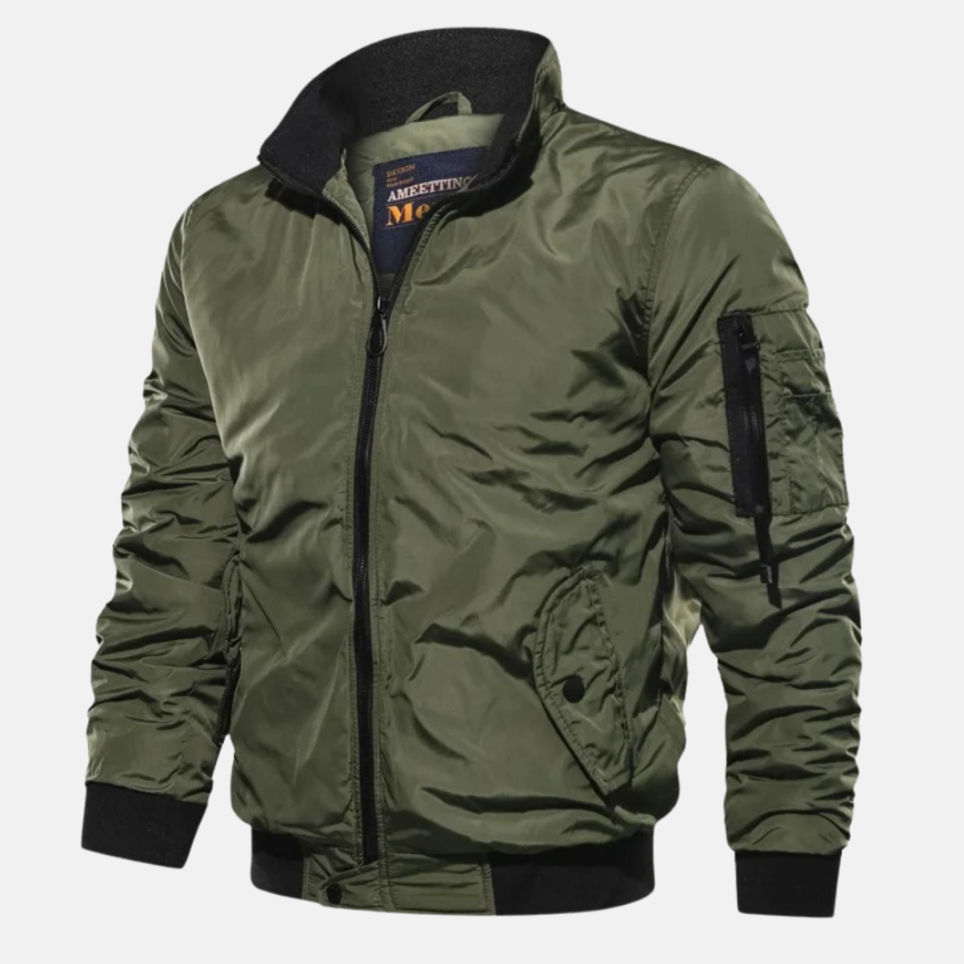 Drune | Lässige Winddichte Reißverschlussjacke für Herren mit Gerippten Manschetten