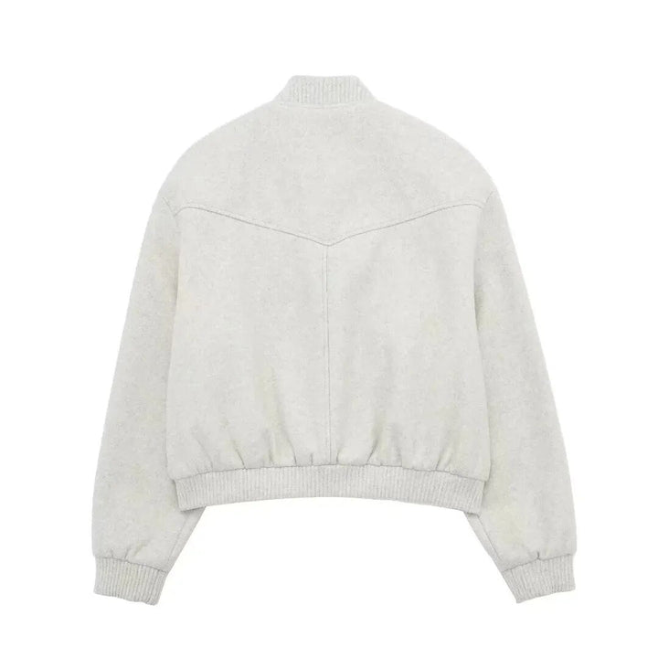 Drune | Damen Casual Knopfverschluss Gekürzte Jacke