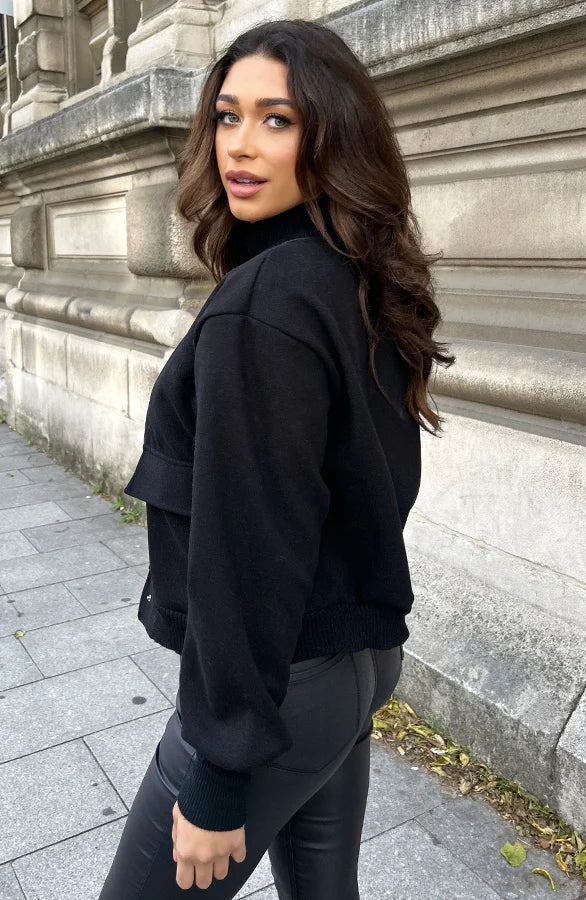 Drune | Kurze Aviatorjacke mit Knopfverschluss für Damen