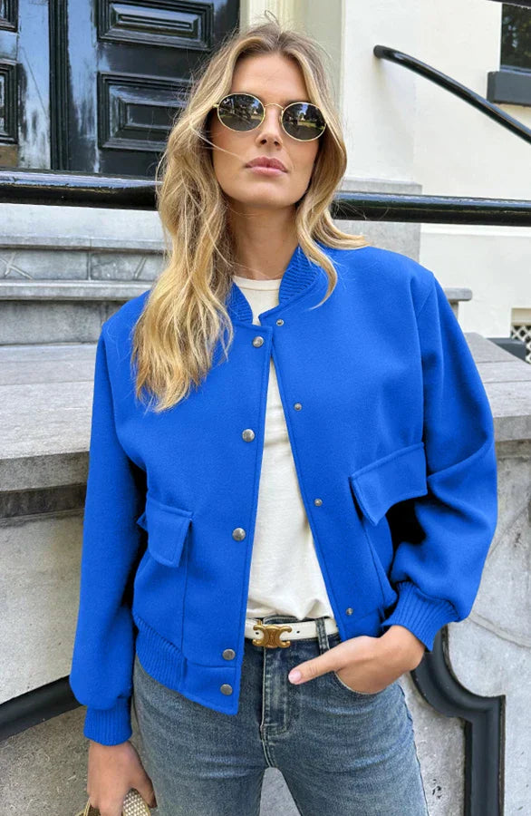 Drune | Kurze Aviatorjacke mit Knopfverschluss für Damen