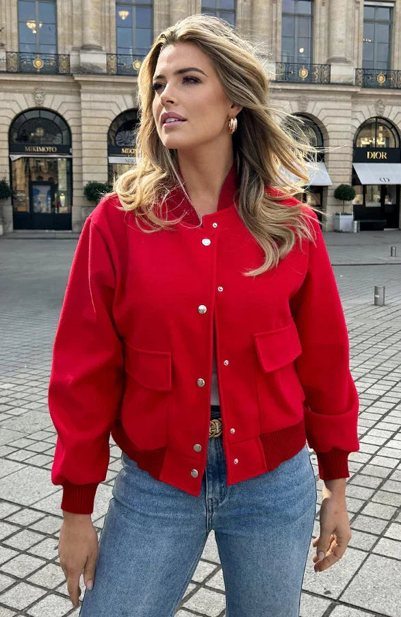 Drune | Kurze Aviatorjacke mit Knopfverschluss für Damen