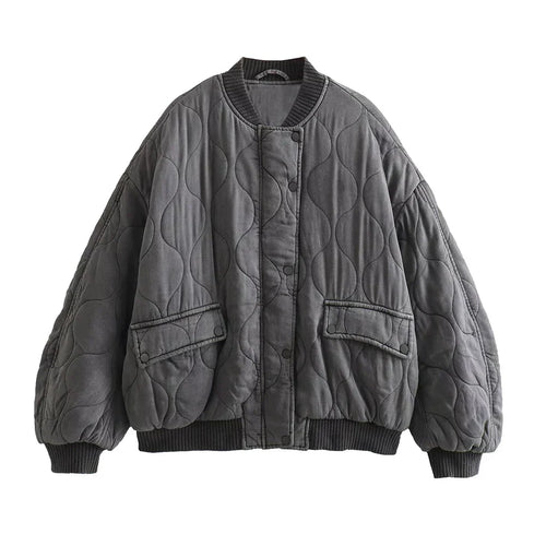 Drune | Übergröße Grau Winter Damenjacke