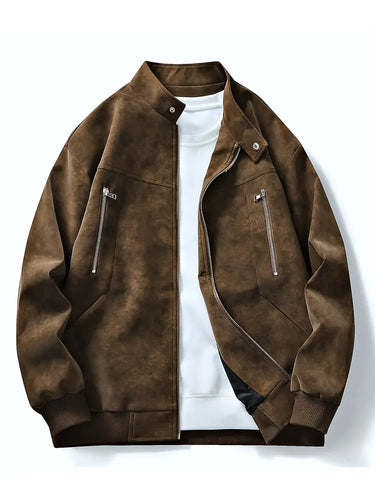 Drune | Reißverschluss Entspannte Passform Herbstjacke Herrenjacke