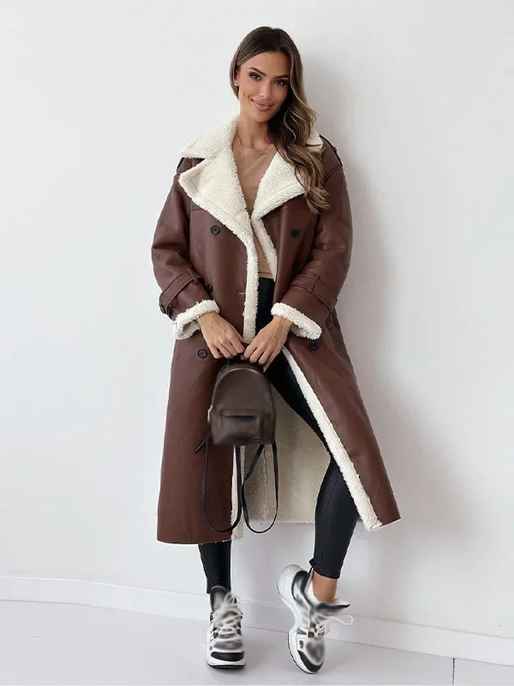 Drune | Lammfelljacke - stilvolle lange Damen Winterjacke