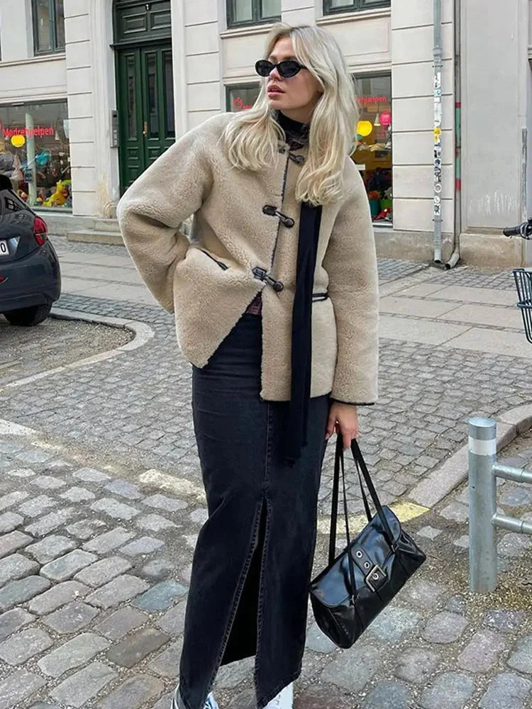 Drune | Creme Warm Damen Winterjacke