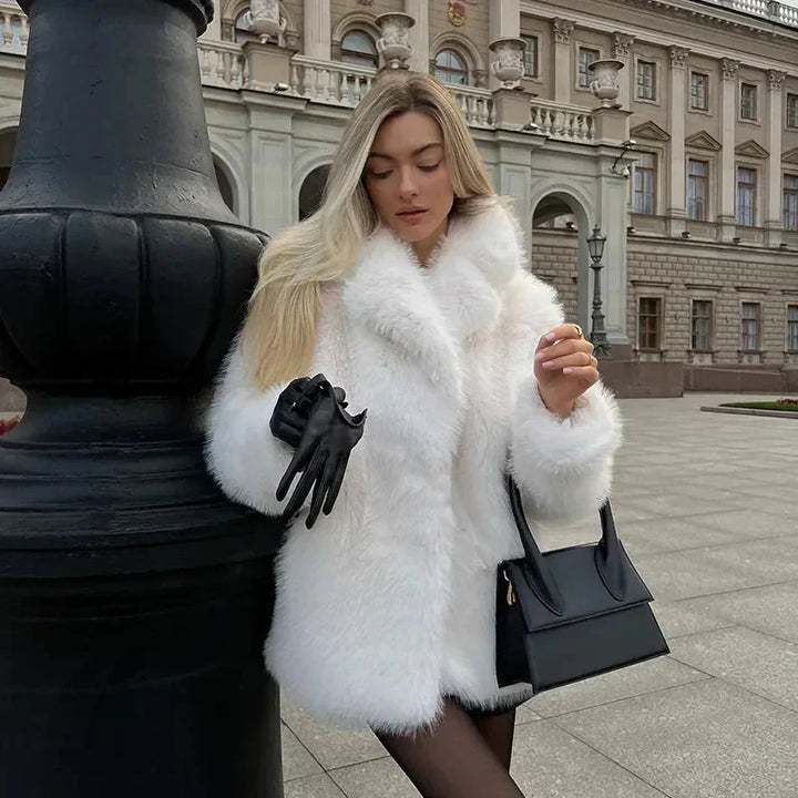 Drune | Kurz Fluffig Damen Felljacken Damen