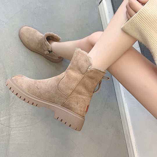 Drune | damenstiefel warm und weich mit reibverschluss