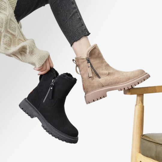 Drune | damenstiefel warm und weich mit reibverschluss