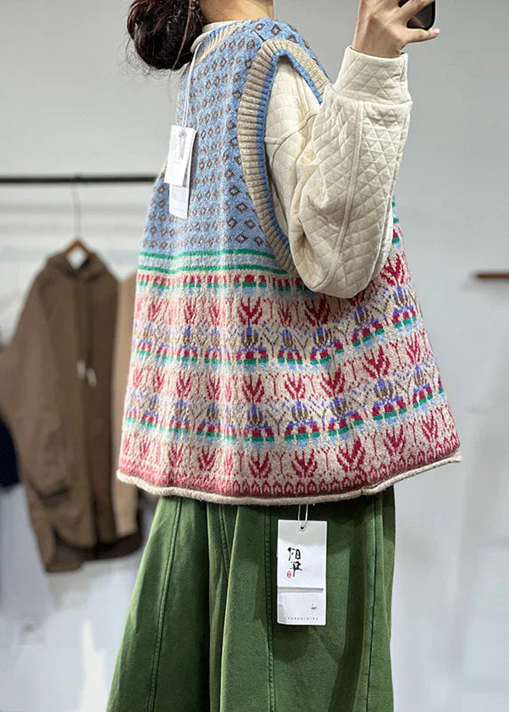 Drune - Übergroße Print-Wollstrickweste