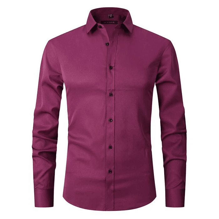 Drune - knitterfreien langärmeligen Poloshirt