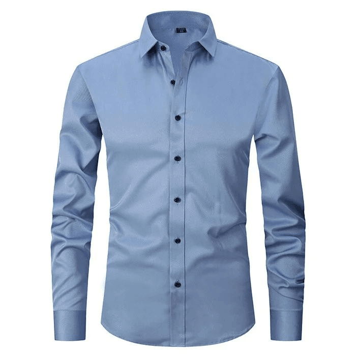 Drune - knitterfreien langärmeligen Poloshirt