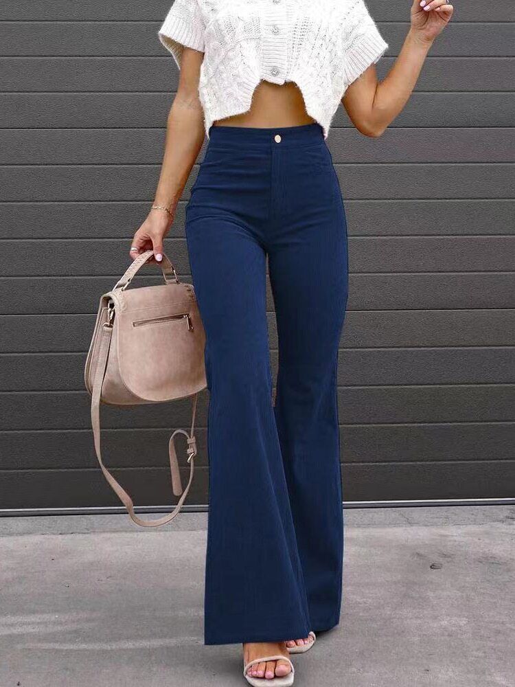 Drune | Schmeichelnde Damen Bootcut Hose mit Hohem Bund und Bequemer Passform