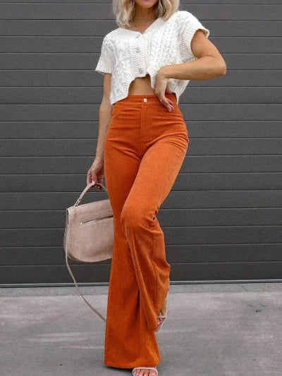 Drune | Schmeichelnde Damen Bootcut Hose mit Hohem Bund und Bequemer Passform