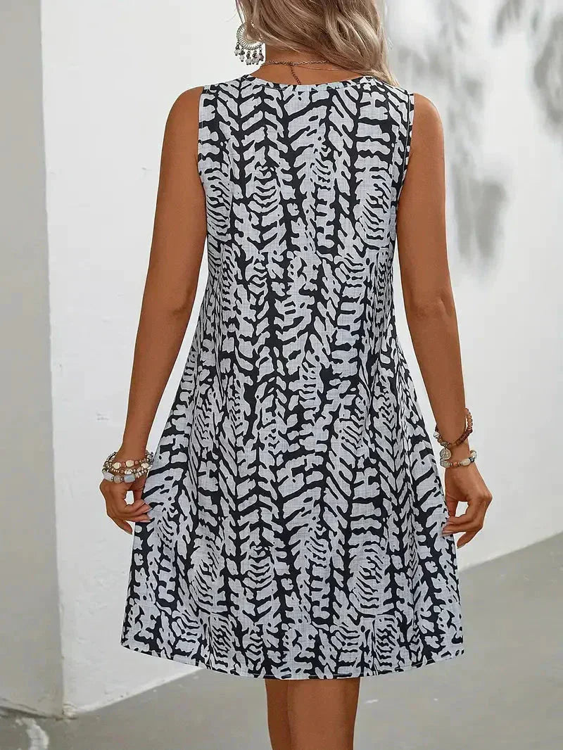 Drune | Ärmelloses Sommer-Mini-Kleid Leichter und Atmungsaktiver Stoff