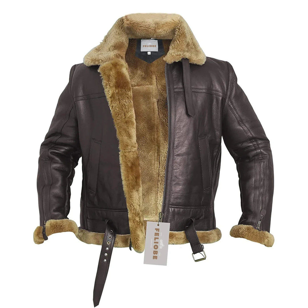 Drune | B3 - Pilotenjacke aus umgekehrtem Lamm für Luxus und Wärme