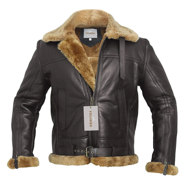 Drune | B3 - Pilotenjacke aus umgekehrtem Lamm für Luxus und Wärme