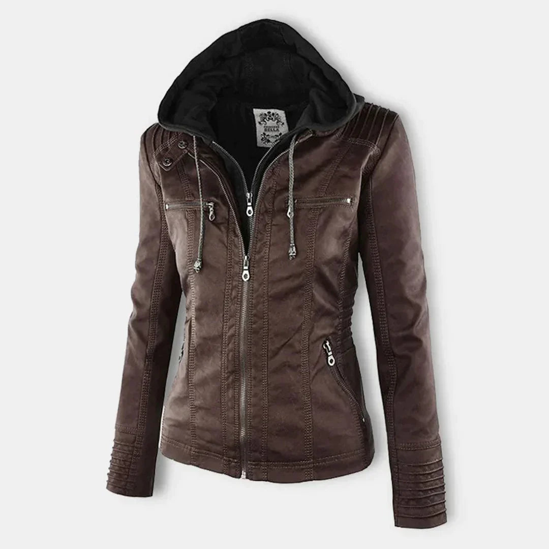 Drune | Elegantes Motorradjacke Mit Kapuze Aus Hochwertigem Leder