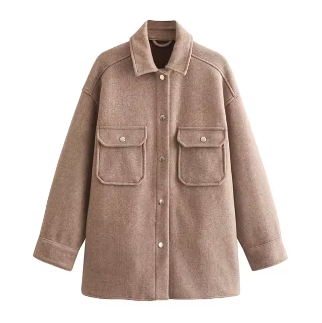 Drune | Damen Wollhemdjacke