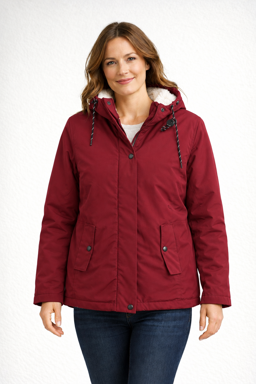 Drune | Damen Winterjacke mit Kapuze und Fleecefutter