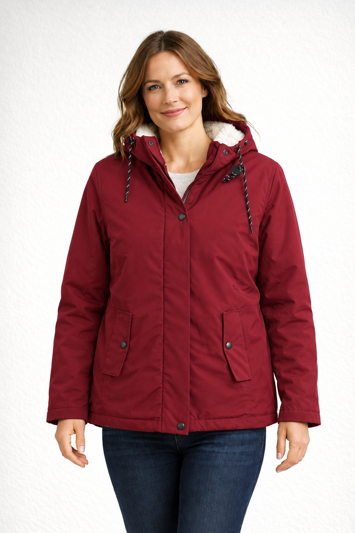 Drune | Damen Winterjacke mit Kapuze und Fleecefutter