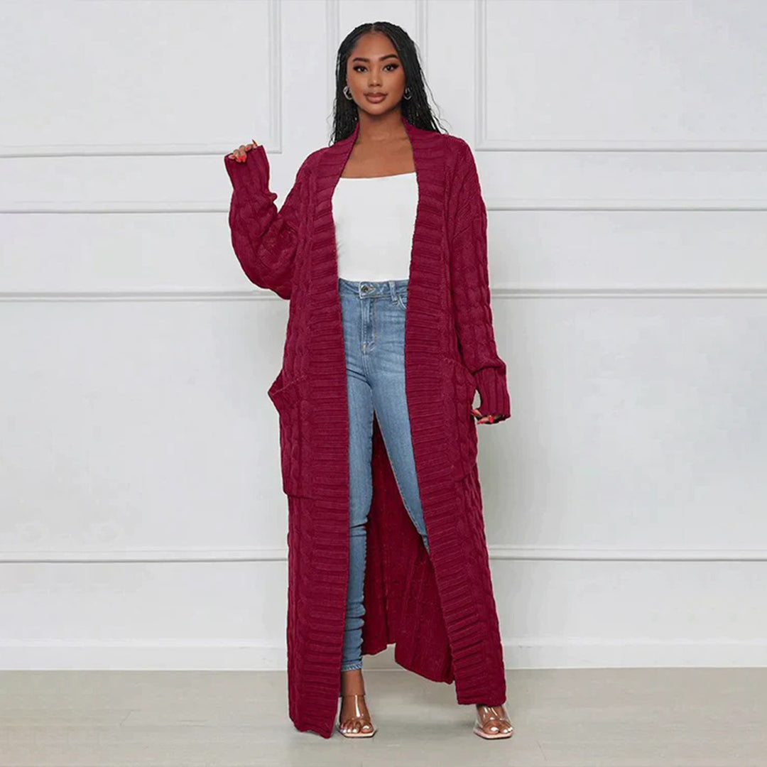Drune | Langer Cardigan Klassischer zeitloser Stil Ideal für den Winter