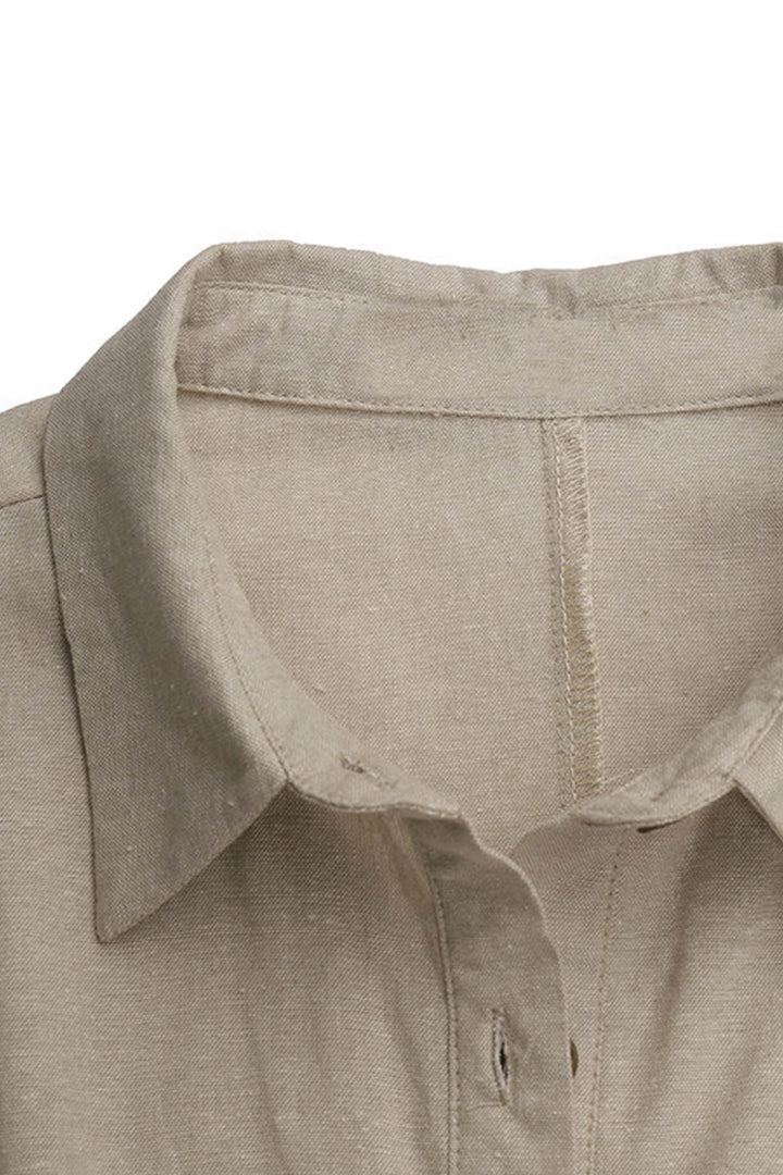 Drune | Knopfverschluss Baumwoll-Leinen Strandkleid