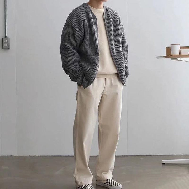 Drune | Herren-Cardigan im Strickdesign
