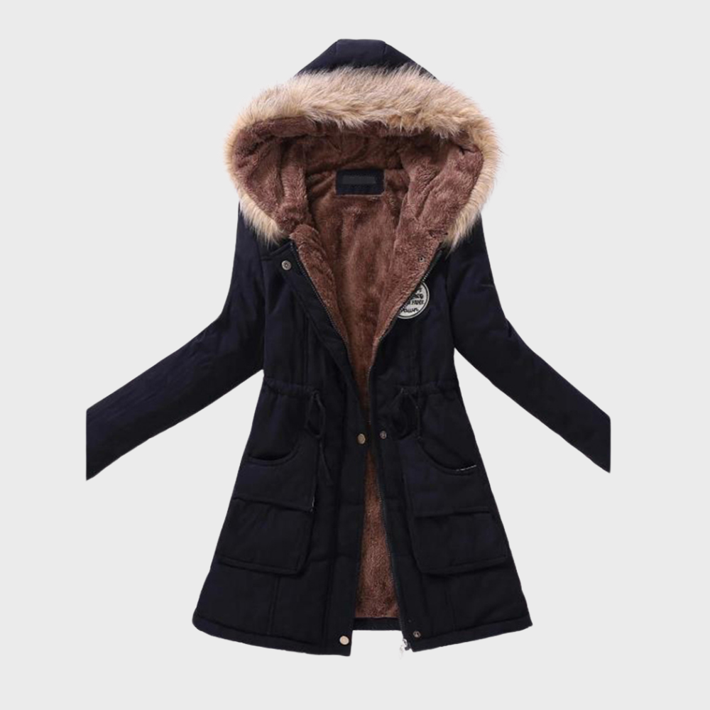 Drune | Lange Wintermantel mit Kapuze für Frauen
