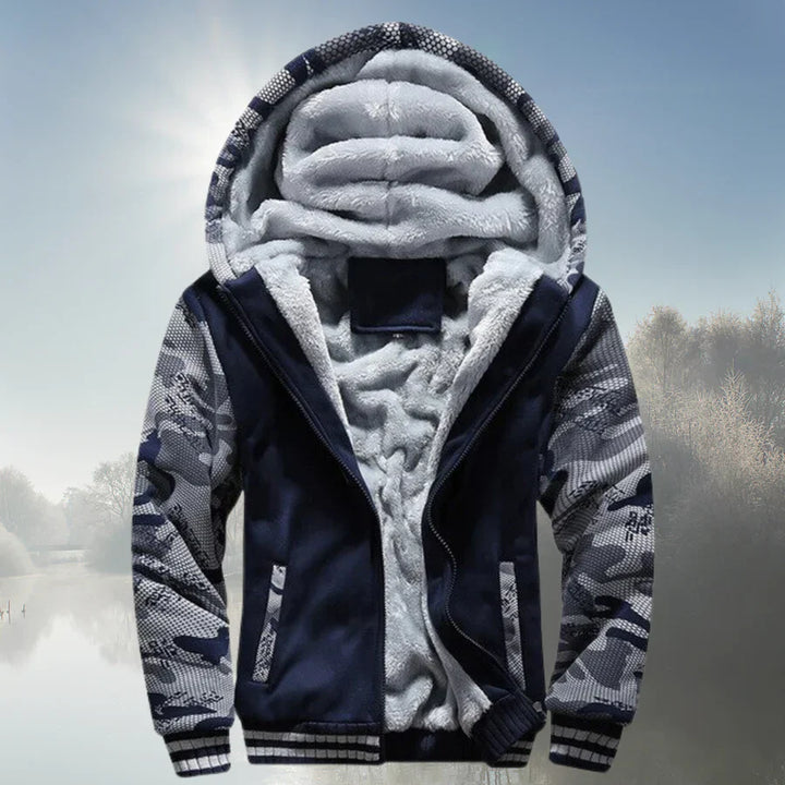 Drune | fleecejacke mit kapuze und reißverschluss
