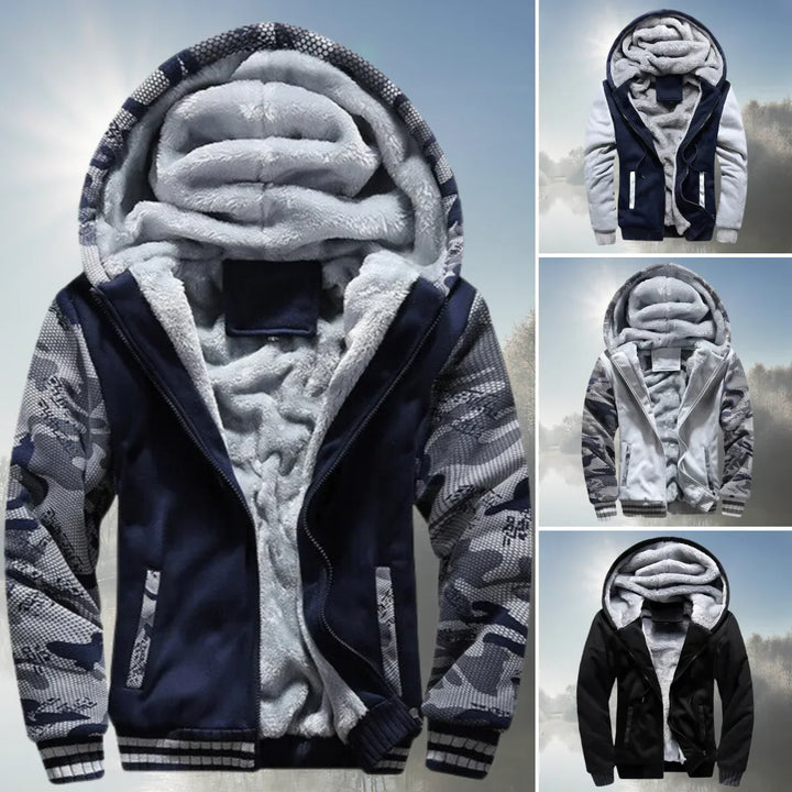 Drune | fleecejacke mit kapuze und reißverschluss
