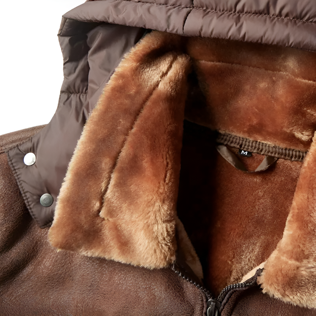 Drune | Herren Wasserdichte Winterjacke mit Plüschkapuze