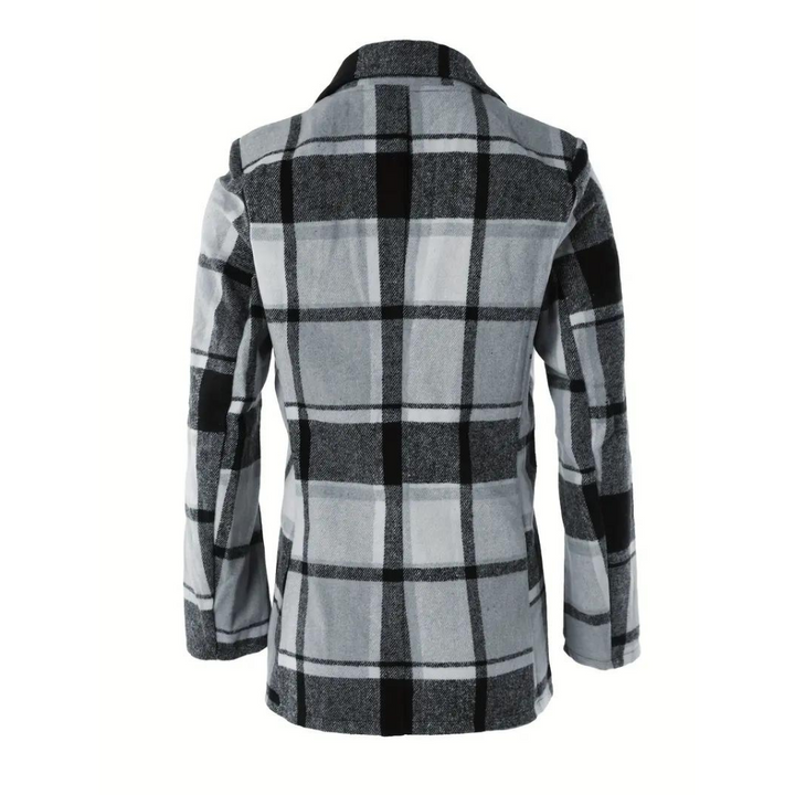 Drune | Kariertes Jacke mit Klassischem Kragen Polyester/wolle Stilvoll und Komfortabel