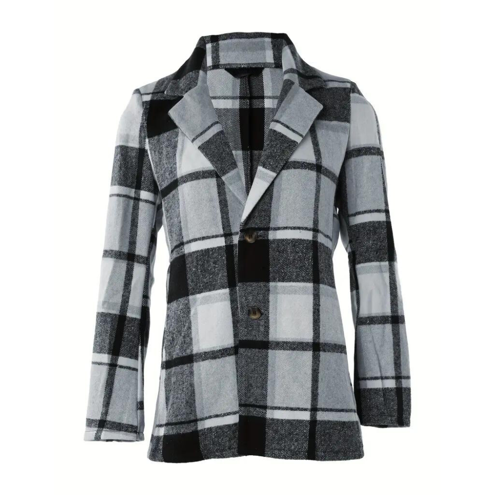 Drune | Kariertes Jacke mit Klassischem Kragen Polyester/wolle Stilvoll und Komfortabel