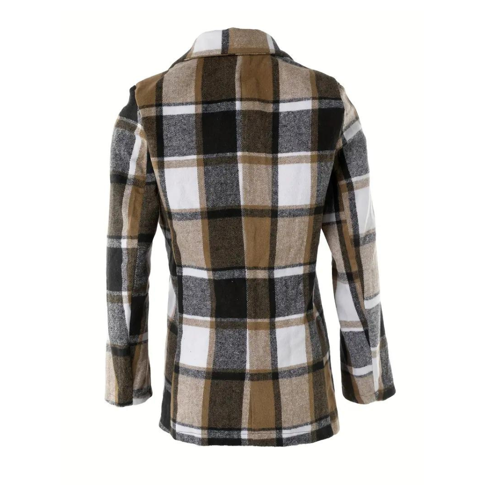 Drune | Kariertes Jacke mit Klassischem Kragen Polyester/wolle Stilvoll und Komfortabel