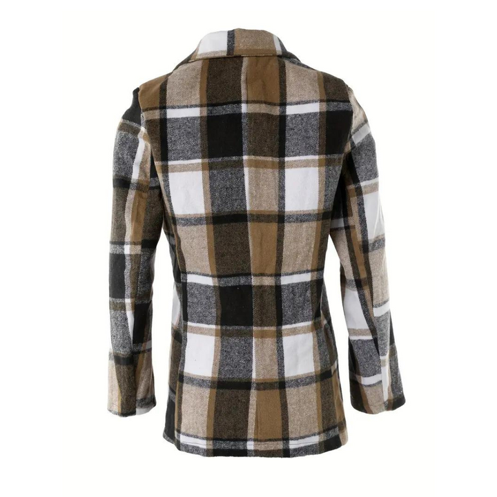 Drune | Kariertes Jacke Mit Klassischem Kragen Wollmischung Komfortabel Und Schick
