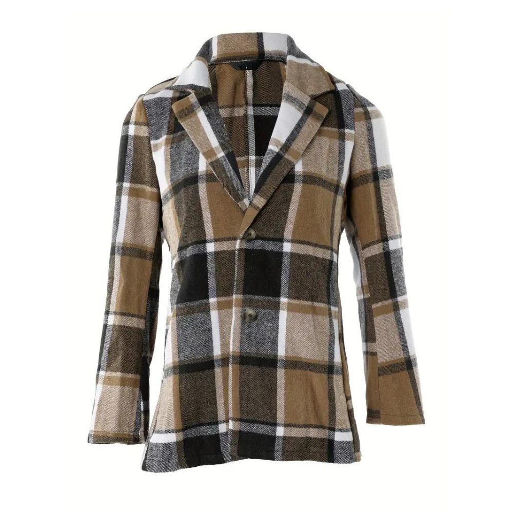 Drune | Kariertes Jacke mit Klassischem Kragen Polyester/wolle Stilvoll und Komfortabel