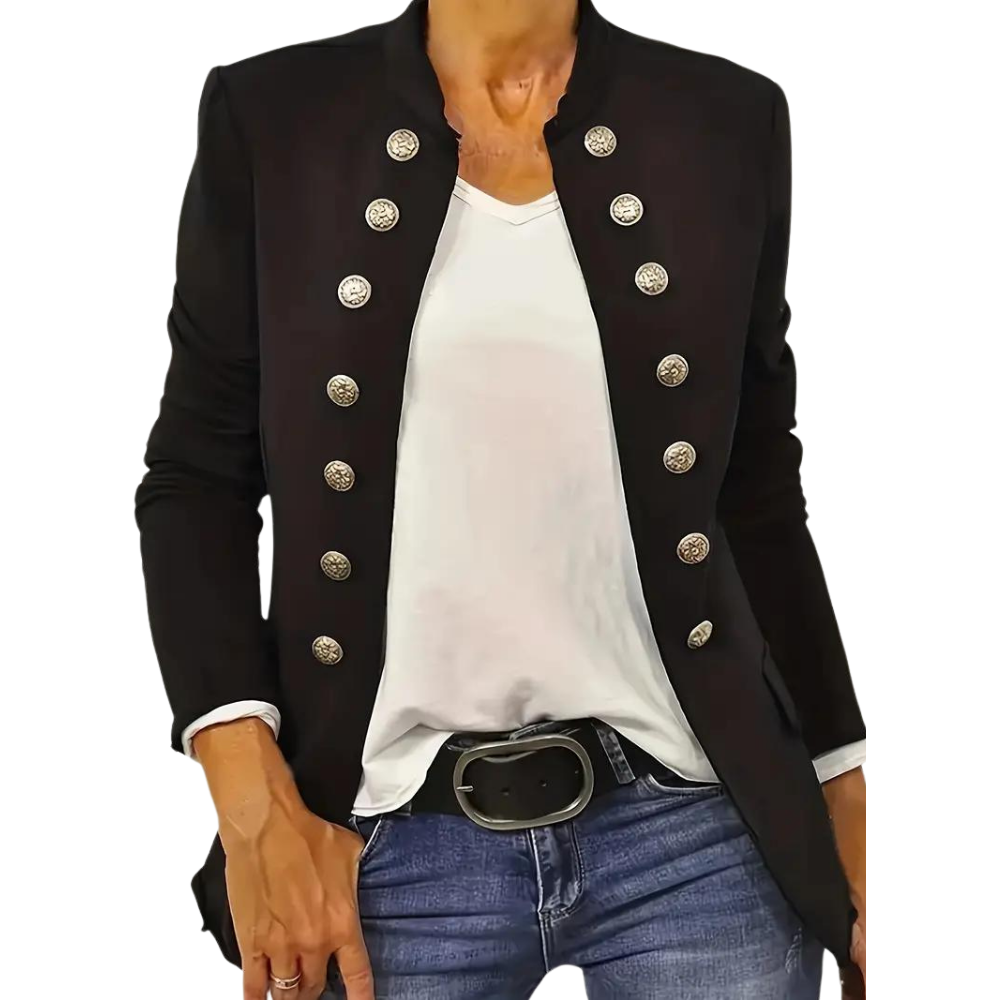 Drune | Blazer mit Vorderknöpfen in Schwarz - Stilvoll und Vielseitig