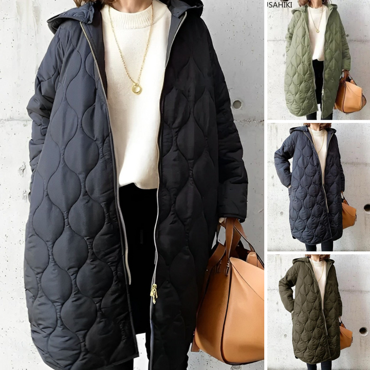 Drune | Lässiger Parka mit Kapuze aus Argyle-Stoff für Damen