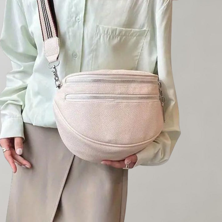 Drune | Elegante Multi-Zip Leder Crossbody Tasche für Damen