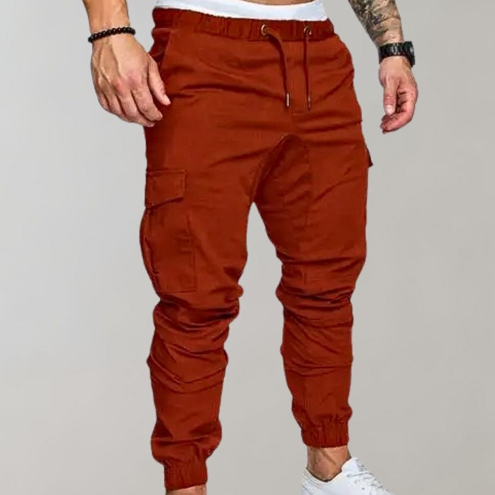 Drune | Cargo Jogginghose mit Taschen & Kordelzug - Slim Fit Streetwear Hose für Freizeit & Training
