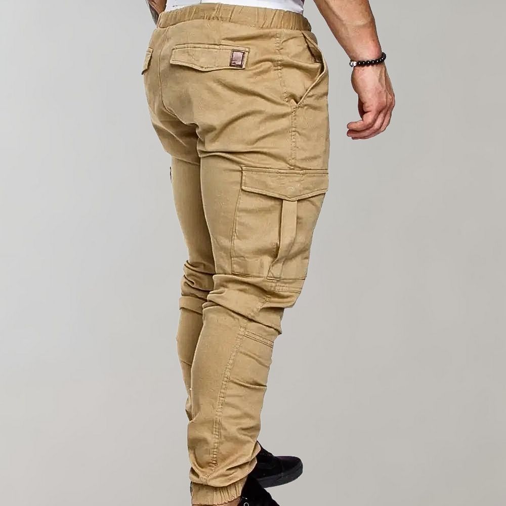 Drune | Cargo Jogginghose mit Taschen & Kordelzug - Slim Fit Streetwear Hose für Freizeit & Training