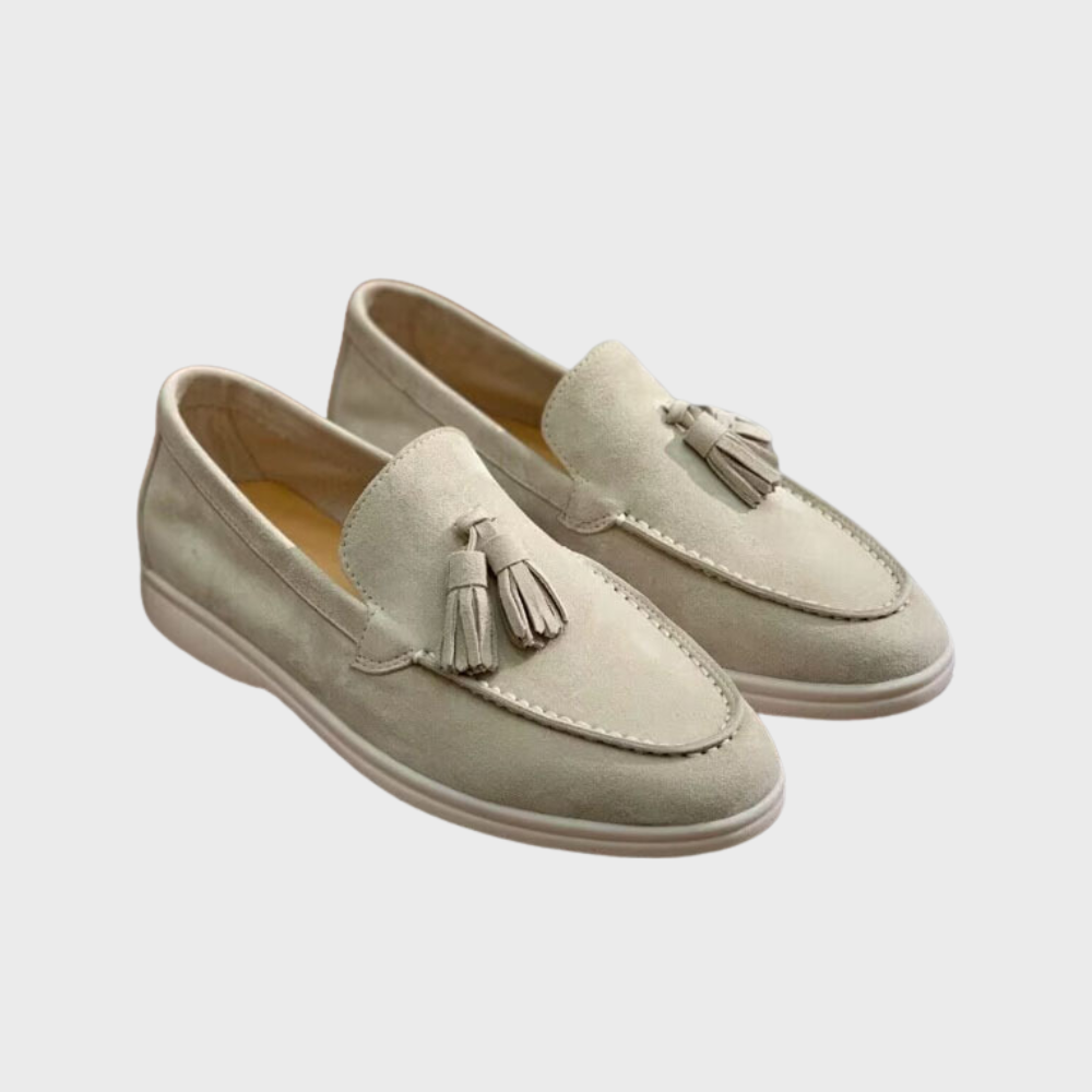 Drune | Wildleder Slipper Quasten Slip On Mokassin Zehen Leger & Smart Kleid Schuh