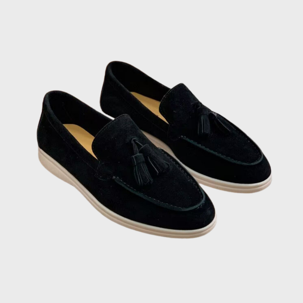 Drune | Wildleder Slipper Quasten Slip On Mokassin Zehen Leger & Smart Kleid Schuh